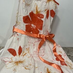 Body Central Floral Mini Dress with Orange Accents